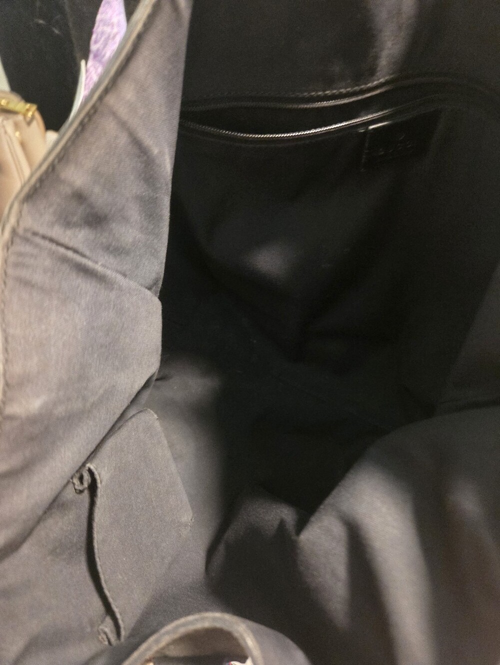 Gucci Black Monogram Tote Bag with Gold Hardware - Picture 10 of 16